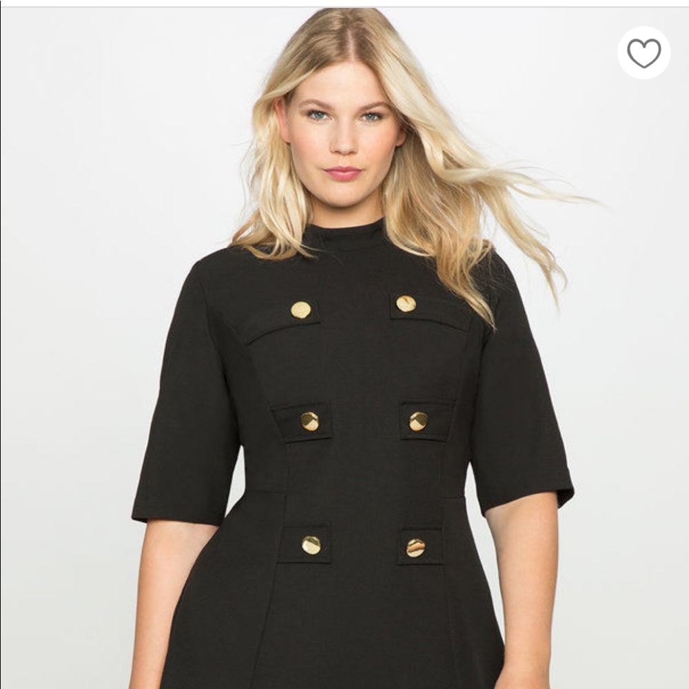 ELOQUII Mock Neck Military Dress
